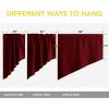 imageNICETOWN Blackout Window Treatment Pole Pocket Kitchen Tier Curtains Tailored Scalloped ValanceSwags for Living Room One Pair 36 Wide by 63inches Long Each Panel GreyBurgundy Red