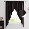 imageNICETOWN Blackout Window Treatment Pole Pocket Kitchen Tier Curtains Tailored Scalloped ValanceSwags for Living Room One Pair 36 Wide by 63inches Long Each Panel GreyToffee Brown
