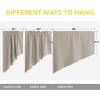 imageNICETOWN Blackout Window Treatment Pole Pocket Kitchen Tier Curtains Tailored Scalloped ValanceSwags for Living Room One Pair 36 Wide by 63inches Long Each Panel GreyNatural