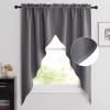 imageNICETOWN Blackout Window Treatment Pole Pocket Kitchen Tier Curtains Tailored Scalloped ValanceSwags for Living Room One Pair 36 Wide by 63inches Long Each Panel GreyGrey