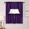 imageNICETOWN Blackout Window Treatment Pole Pocket Kitchen Tier Curtains Tailored Scalloped ValanceSwags for Living Room One Pair 36 Wide by 63inches Long Each Panel GreyRoyal Purple