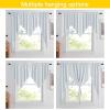 imageNICETOWN Blackout Window Treatment Pole Pocket Kitchen Tier Curtains Tailored Scalloped ValanceSwags for Living Room One Pair 36 Wide by 63inches Long Each Panel GreyGreyish White