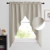 imageNICETOWN Blackout Window Treatment Pole Pocket Kitchen Tier Curtains Tailored Scalloped ValanceSwags for Living Room One Pair 36 Wide by 63inches Long Each Panel GreyNatural