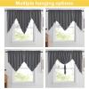 imageNICETOWN Blackout Window Treatment Pole Pocket Kitchen Tier Curtains Tailored Scalloped ValanceSwags for Living Room One Pair 36 Wide by 63inches Long Each Panel GreyGrey