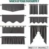 imageNICETOWN Blackout Window Treatment Pole Pocket Kitchen Tier Curtains Tailored Scalloped ValanceSwags for Living Room One Pair 36 Wide by 63inches Long Each Panel GreyPink