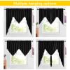 imageNICETOWN Blackout Window Treatment Pole Pocket Kitchen Tier Curtains Tailored Scalloped ValanceSwags for Living Room One Pair 36 Wide by 63inches Long Each Panel GreyPom Pomblack