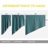 imageNICETOWN Blackout Window Treatment Pole Pocket Kitchen Tier Curtains Tailored Scalloped ValanceSwags for Living Room One Pair 36 Wide by 63inches Long Each Panel GreySea Teal