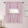 imageNICETOWN Blackout Window Treatment Pole Pocket Kitchen Tier Curtains Tailored Scalloped ValanceSwags for Living Room One Pair 36 Wide by 63inches Long Each Panel GreyPink