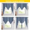 imageNICETOWN Blackout Window Treatment Pole Pocket Kitchen Tier Curtains Tailored Scalloped ValanceSwags for Living Room One Pair 36 Wide by 63inches Long Each Panel GreyStone Blue