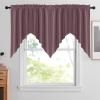 imageNICETOWN Blackout Window Treatment Pole Pocket Kitchen Tier Curtains Tailored Scalloped ValanceSwags for Living Room One Pair 36 Wide by 63inches Long Each Panel GreyDry Rose