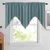 imageNICETOWN Blackout Window Treatment Pole Pocket Kitchen Tier Curtains Tailored Scalloped ValanceSwags for Living Room One Pair 36 Wide by 63inches Long Each Panel GreyGreyish Blue