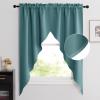 imageNICETOWN Blackout Window Treatment Pole Pocket Kitchen Tier Curtains Tailored Scalloped ValanceSwags for Living Room One Pair 36 Wide by 63inches Long Each Panel GreySea Teal