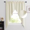 imageNICETOWN Blackout Window Treatment Pole Pocket Kitchen Tier Curtains Tailored Scalloped ValanceSwags for Living Room One Pair 36 Wide by 63inches Long Each Panel GreyLight Beige