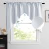 imageNICETOWN Blackout Window Treatment Pole Pocket Kitchen Tier Curtains Tailored Scalloped ValanceSwags for Living Room One Pair 36 Wide by 63inches Long Each Panel GreyGreyish White