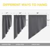 imageNICETOWN Blackout Window Treatment Pole Pocket Kitchen Tier Curtains Tailored Scalloped ValanceSwags for Living Room One Pair 36 Wide by 63inches Long Each Panel GreyGrey