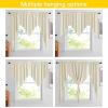 imageNICETOWN Blackout Window Treatment Pole Pocket Kitchen Tier Curtains Tailored Scalloped ValanceSwags for Living Room One Pair 36 Wide by 63inches Long Each Panel GreyLight Beige