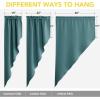 imageNICETOWN Blackout Window Treatment Pole Pocket Kitchen Tier Curtains Tailored Scalloped ValanceSwags for Living Room One Pair 36 Wide by 63inches Long Each Panel GreySea Teal