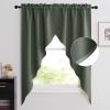 imageNICETOWN Blackout Window Treatment Pole Pocket Kitchen Tier Curtains Tailored Scalloped ValanceSwags for Living Room One Pair 36 Wide by 63inches Long Each Panel GreyDark Mallard
