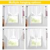 imageNICETOWN Blackout Window Treatment Pole Pocket Kitchen Tier Curtains Tailored Scalloped ValanceSwags for Living Room One Pair 36 Wide by 63inches Long Each Panel GreyPure White