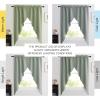 imageNICETOWN Blackout Window Treatment Pole Pocket Kitchen Tier Curtains Tailored Scalloped ValanceSwags for Living Room One Pair 36 Wide by 63inches Long Each Panel GreyGreyish Green