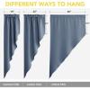 imageNICETOWN Blackout Window Treatment Pole Pocket Kitchen Tier Curtains Tailored Scalloped ValanceSwags for Living Room One Pair 36 Wide by 63inches Long Each Panel GreyStone Blue