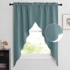 imageNICETOWN Blackout Window Treatment Pole Pocket Kitchen Tier Curtains Tailored Scalloped ValanceSwags for Living Room One Pair 36 Wide by 63inches Long Each Panel GreyGreyish Blue