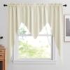 imageNICETOWN Blackout Window Treatment Pole Pocket Kitchen Tier Curtains Tailored Scalloped ValanceSwags for Living Room One Pair 36 Wide by 63inches Long Each Panel GreyLight Beige