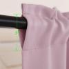imageNICETOWN Blackout Window Treatment Pole Pocket Kitchen Tier Curtains Tailored Scalloped ValanceSwags for Living Room One Pair 36 Wide by 63inches Long Each Panel GreyPink