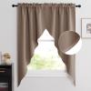 imageNICETOWN Blackout Window Treatment Pole Pocket Kitchen Tier Curtains Tailored Scalloped ValanceSwags for Living Room One Pair 36 Wide by 63inches Long Each Panel GreyCappuccino