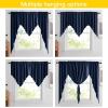 imageNICETOWN Blackout Window Treatment Pole Pocket Kitchen Tier Curtains Tailored Scalloped ValanceSwags for Living Room One Pair 36 Wide by 63inches Long Each Panel GreyNavy