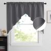 imageNICETOWN Blackout Window Treatment Pole Pocket Kitchen Tier Curtains Tailored Scalloped ValanceSwags for Living Room One Pair 36 Wide by 63inches Long Each Panel GreyGrey