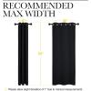 imageNICETOWN Halloween Pitch Black Solid Thermal Insulated Grommet Blackout CurtainsDrapes for Bedroom Window 2 Panels 42 inches Wide by 63 inches Long Black