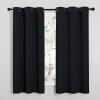 imageNICETOWN Halloween Pitch Black Solid Thermal Insulated Grommet Blackout CurtainsDrapes for Bedroom Window 2 Panels 42 inches Wide by 63 inches Long Black