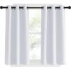 imageNICETOWN Room Darkening Curtain Panels 2 Panels 34 by 40 Greyish White Window Treatment Thermal Insulated Grommet Light Blocking Curtains Drapes for BedroomHome Office