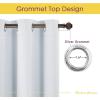 imageNICETOWN Room Darkening Curtain Panels 2 Panels 34 by 40 Greyish White Window Treatment Thermal Insulated Grommet Light Blocking Curtains Drapes for BedroomHome Office