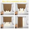 imageNICETOWN Thermal Insulated Blackout Short Curtain  Bathroom Curtain Gray Tie Up Shade for Small Window Window Valance Balloon Roman Blind Rod Pocket Panel 46 inches W x 63 inches LGold Brown