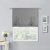 imageNICETOWN Thermal Insulated Blackout Short Curtain  Bathroom Curtain Gray Tie Up Shade for Small Window Window Valance Balloon Roman Blind Rod Pocket Panel 46 inches W x 63 inches LSilver Grey