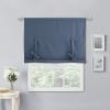 imageNICETOWN Thermal Insulated Blackout Short Curtain  Bathroom Curtain Gray Tie Up Shade for Small Window Window Valance Balloon Roman Blind Rod Pocket Panel 46 inches W x 63 inches LStone Blue