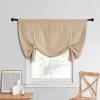 imageNICETOWN Thermal Insulated Blackout Short Curtain  Bathroom Curtain Gray Tie Up Shade for Small Window Window Valance Balloon Roman Blind Rod Pocket Panel 46 inches W x 63 inches LBiscotti Beige