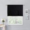imageNICETOWN Thermal Insulated Blackout Short Curtain  Bathroom Curtain Gray Tie Up Shade for Small Window Window Valance Balloon Roman Blind Rod Pocket Panel 46 inches W x 63 inches LBlack