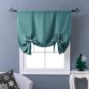 imageNICETOWN Thermal Insulated Blackout Short Curtain  Bathroom Curtain Gray Tie Up Shade for Small Window Window Valance Balloon Roman Blind Rod Pocket Panel 46 inches W x 63 inches LSea Teal