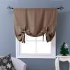 imageNICETOWN Thermal Insulated Blackout Short Curtain  Bathroom Curtain Gray Tie Up Shade for Small Window Window Valance Balloon Roman Blind Rod Pocket Panel 46 inches W x 63 inches LCappuccino