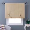 imageNICETOWN Thermal Insulated Blackout Short Curtain  Bathroom Curtain Gray Tie Up Shade for Small Window Window Valance Balloon Roman Blind Rod Pocket Panel 46 inches W x 63 inches LCream Beige