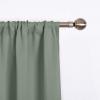 imageNICETOWN Thermal Insulated Blackout Short Curtain  Bathroom Curtain Gray Tie Up Shade for Small Window Window Valance Balloon Roman Blind Rod Pocket Panel 46 inches W x 63 inches LGreyish Green