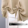 imageNICETOWN Thermal Insulated Blackout Short Curtain  Bathroom Curtain Gray Tie Up Shade for Small Window Window Valance Balloon Roman Blind Rod Pocket Panel 46 inches W x 63 inches LCream Beige