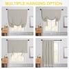 imageNICETOWN Thermal Insulated Blackout Short Curtain  Bathroom Curtain Gray Tie Up Shade for Small Window Window Valance Balloon Roman Blind Rod Pocket Panel 46 inches W x 63 inches LNatural