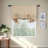imageNICETOWN Thermal Insulated Blackout Short Curtain  Bathroom Curtain Gray Tie Up Shade for Small Window Window Valance Balloon Roman Blind Rod Pocket Panel 46 inches W x 63 inches LBiscotti Beige