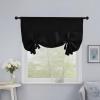 imageNICETOWN Thermal Insulated Blackout Short Curtain  Bathroom Curtain Gray Tie Up Shade for Small Window Window Valance Balloon Roman Blind Rod Pocket Panel 46 inches W x 63 inches LBlack