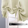 imageNICETOWN Thermal Insulated Blackout Short Curtain  Bathroom Curtain Gray Tie Up Shade for Small Window Window Valance Balloon Roman Blind Rod Pocket Panel 46 inches W x 63 inches LLight Beige