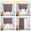 imageNICETOWN Thermal Insulated Blackout Short Curtain  Bathroom Curtain Gray Tie Up Shade for Small Window Window Valance Balloon Roman Blind Rod Pocket Panel 46 inches W x 63 inches LDry Rose